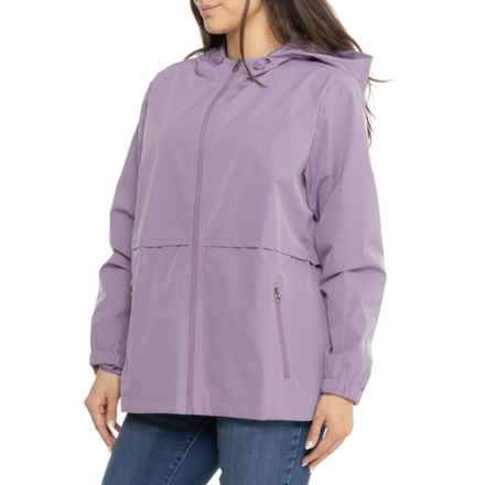 Weatherproof Vintage Hooded Rain Jacket in Orchid Mist