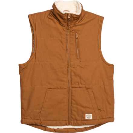 Weatherproof Vintage Little Boys Canvas Sherpa-Lined Vest - Insulated in Wheat