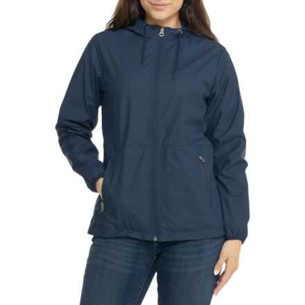 Weatherproof Vintage Rain Slicker Hooded Jacket in Dark Denim