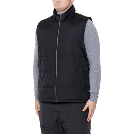 Weatherproof Vintage Sherpa-Lined Puffer Vest - Insulated in Black/Black