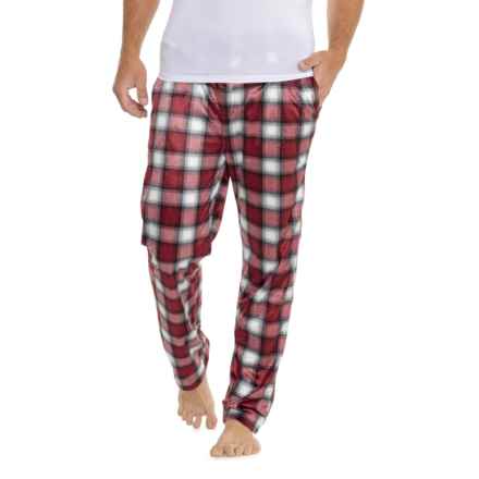 Weatherproof Vintage Silky Fleece Plaid Lounge Pants in Burgundy