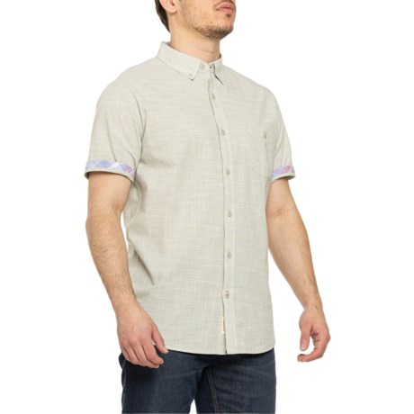 Weatherproof Vintage Solid EOE Woven Shirt - Short Sleeve in Hedge Green