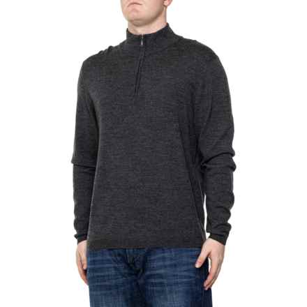 Weatherproof Vintage Zip Neck Sweater - Merino Wool in Charcoal