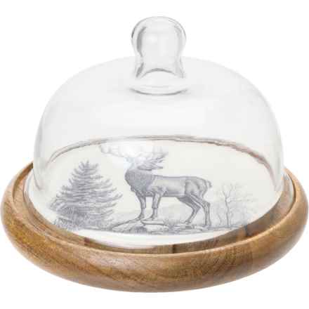 Well Dressed Home Deer Round Dome - 7” in Black/White