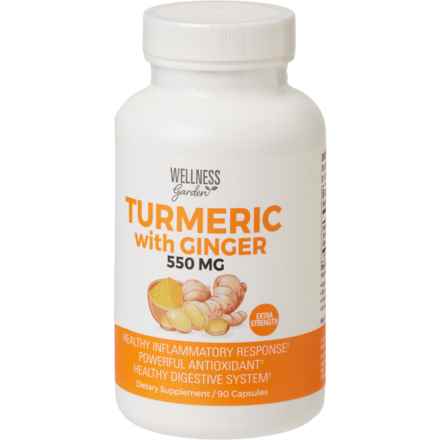 WELLNESS GARDEN Turmeric and Ginger Dietary Supplement Capsules - 90-Count in Multi
