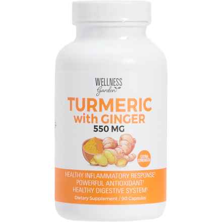 WELLNESS GARDEN Turmeric and Ginger Dietary Supplement Capsules - 90-Count in Multi