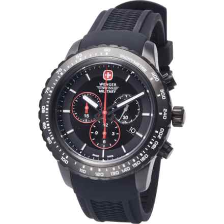 Wenger Swiss Army Roadster Chronograph Watch - Silicone Band (For Men) in Black Night