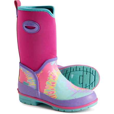 Western Chief Girls Tie-Dye Neoprene Rain Boots - Waterproof, Insulated in Pink