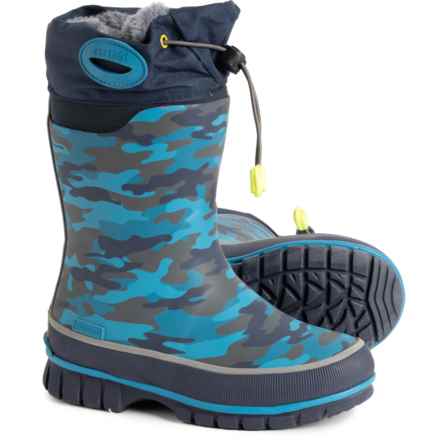 Western Chief Little Boys and Girls Camo Frost Winterprene  Neoprene Rain Boots - Waterproof in Navy