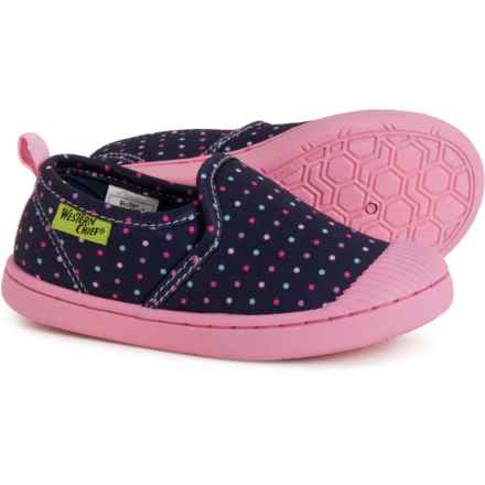 Western Chief Little Girls Puddle Dots Slip-On Shoes in Navy