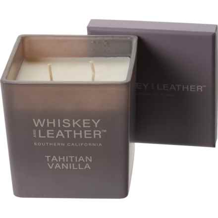 Whiskey and Leather 16 oz. Tahitian Vanilla Square Candle in Tahitian Vanilla