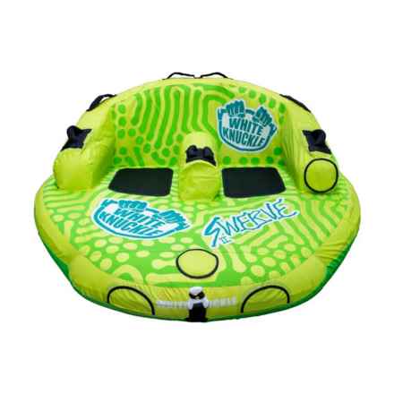 White Knuckle Swerve Towable Water Tube - 2-Seater in Green/Blue