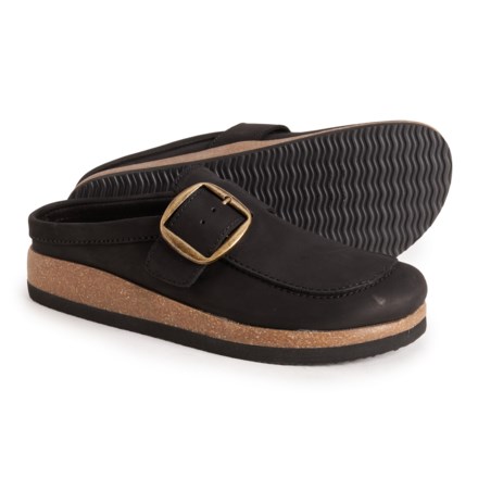 White Mountain Bueno Big Buckle Clogs - Nubuck (For Women) in Black