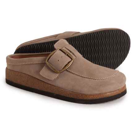 White Mountain Bueno Big Buckle Clogs - Suede (For Women) in Taupe