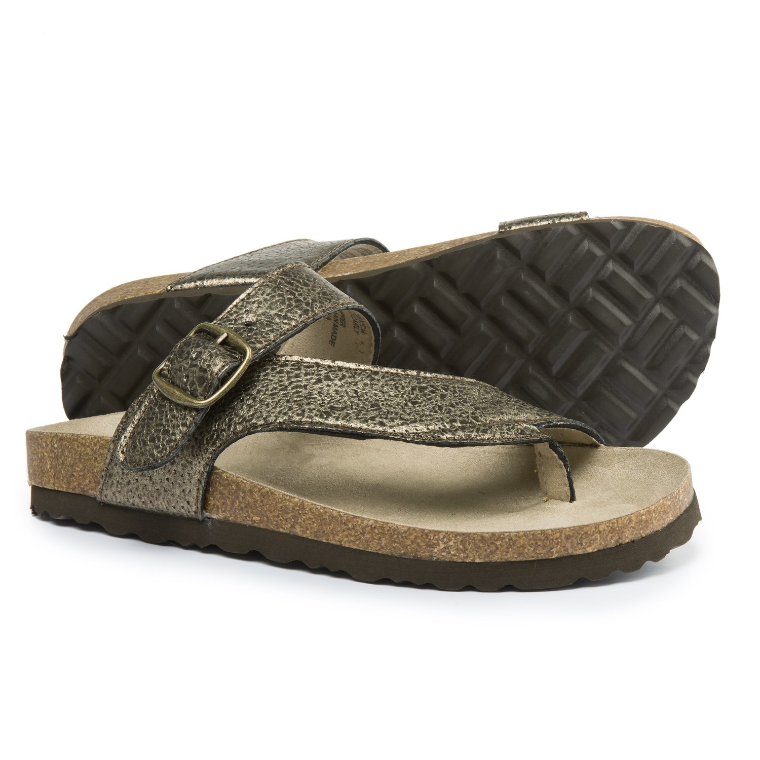 white mountain gold sandals