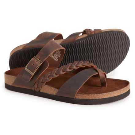 White Mountain Hazy Sandals - Leather (For Women) in Dk Brown