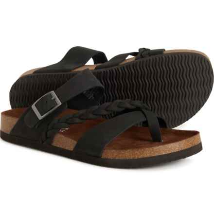 White Mountain Hazy Sandals - Nubuck (For Women) in Black Lea