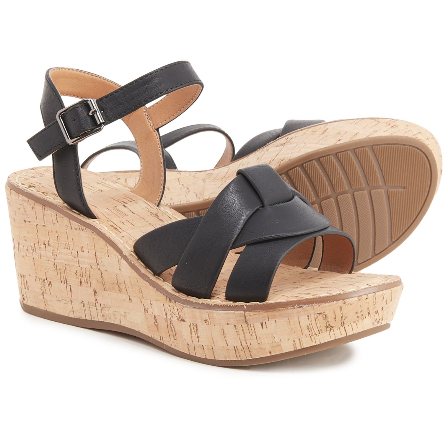 white mountain platform sandals