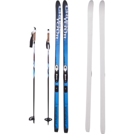 Whitewoods Crosstour Nordic Ski Touring Set with Poles - NNN Bindings (For Men) in Blue/Black