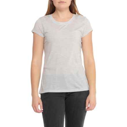Wicked Wool Base Layer Top - Merino Wool, Short Sleeve in Light Heather Grey