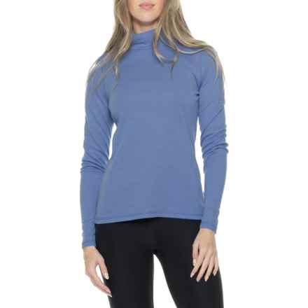 Wicked Wool Mock Neck Base Layer Top - Merino Wool, Long Sleeve in Granada Sky