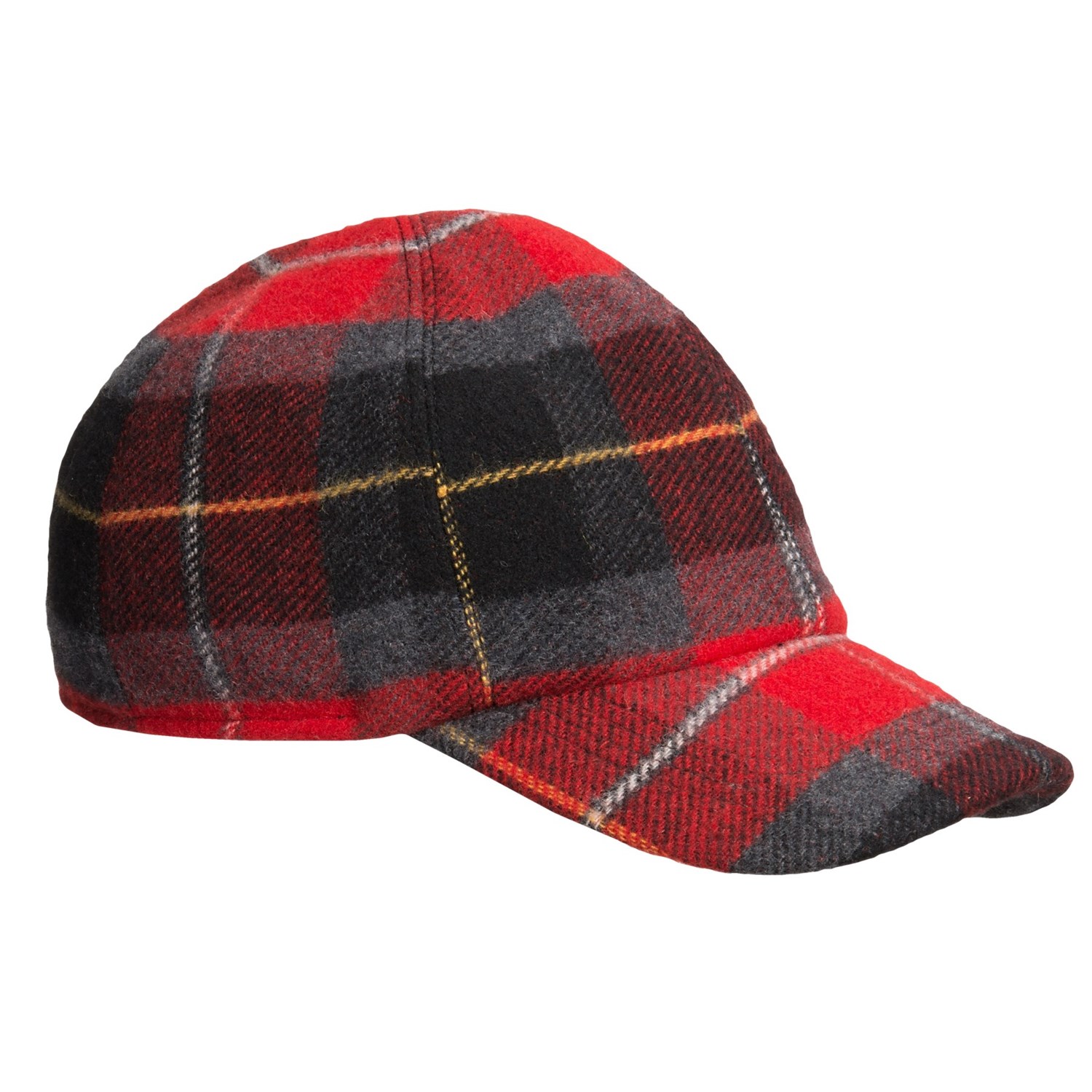 Wigens Plaid Baseball Cap - Wool, Ear Flaps - Save 68%