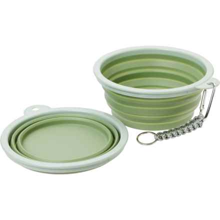 Wild & Woofy Collapsible Bowls Set - 2-Pack in Green