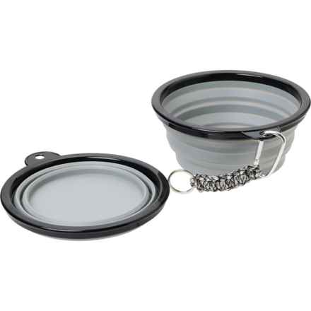Wild & Woofy Collapsible Bowls Set - 2-Pack in Grey