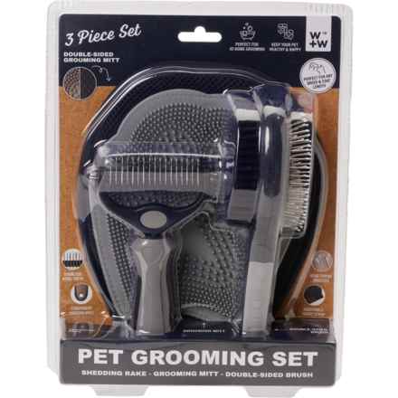 Wild & Woofy Pet Grooming Set - 3-Piece in Grey