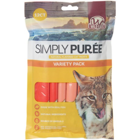 Wild Eats Simply Puree Cat Treats - 12-Count in Tuna/Snapper/Salmon