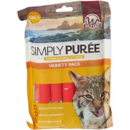 Wild Eats Simply Puree Cat Treats - Variety Pack, 12-Count in Tuna/Snapper/Salmon