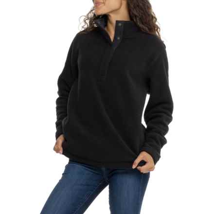 WILD RYE Danner High-Pile Fleece Shirt - Snap Neck, Long Sleeve in Black