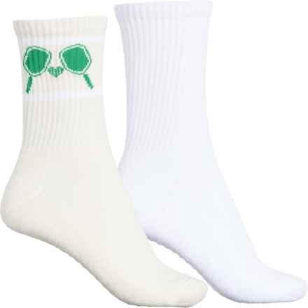 Wildfox Mina Pickleball Grip Socks - 2-Pack, Quarter Crew (For Women) in Vanilla Ice/White