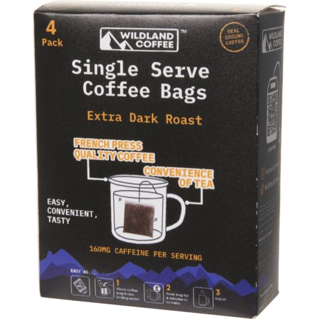 Wildland Extra Dark Roast Single Serve Coffee Bags - 4-Pack in Mutli