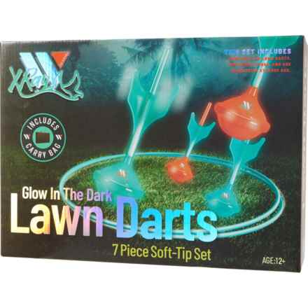 Wildside Xray Glow-in-the-Dark Lawn Darts Set - 6-Piece, Soft Tip in Red/Blue