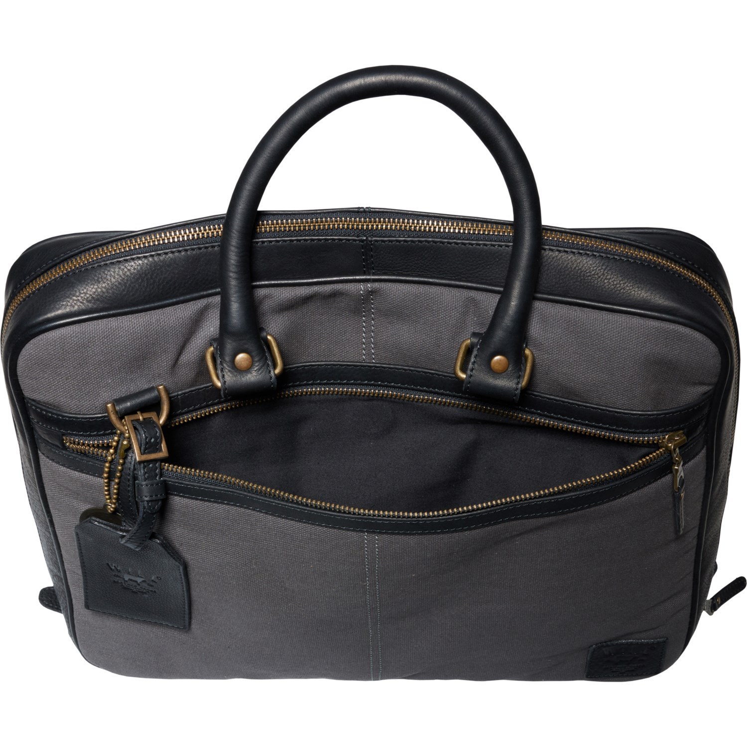 (取寄) コミューター コレクション スリム ブリーフケース Will Leather Goods Commuter Collection Slim Briefcase  Charcoal/Black Will Leather Goods Commuter Collection Slim Briefcase - Save 57%