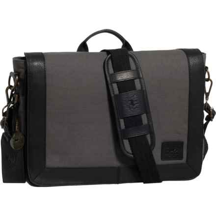 Will Leather Goods Commuter Collection Slim Messenger Bag in Charcoal/Black