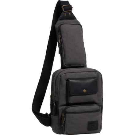 Will Leather Goods Commuter Collection Sling Bag in Charcoal/Black