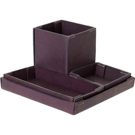 Will Leather Goods Desk Organizer Set - 4-Piece in Purple