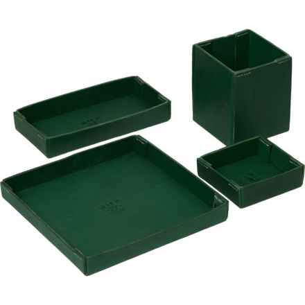 Will Leather Goods Desk Set - Leather, 4-Piece in Black