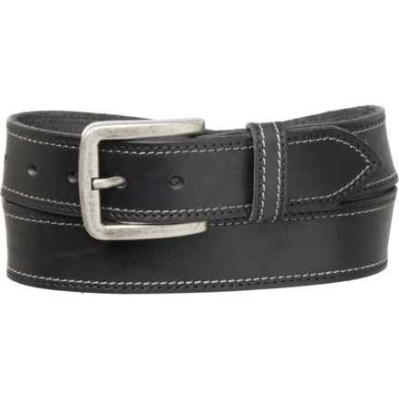 Will Leather Goods Double Stitch Belt - Leather (For Men) in Black