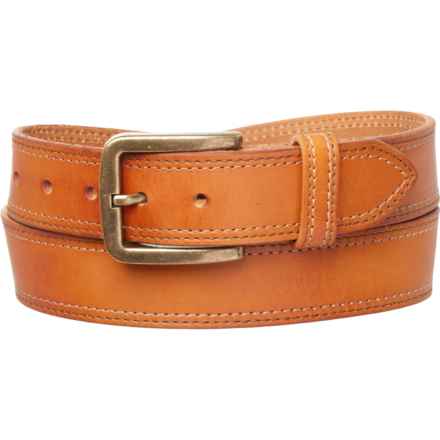 Will Leather Goods Double Stitch Belt - Leather (For Men) in Cognac