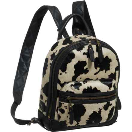 Will Leather Goods Mini Journey Hair-On Backpack - White-Black in White/Black
