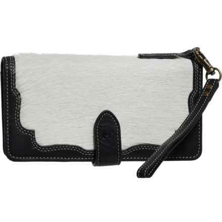 Will Leather Goods Signature Wristlet Wallet in Black/White