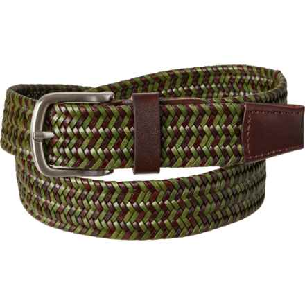 Will Leather Goods Stretch-Woven Belt - 34 mm in Olive/Brown