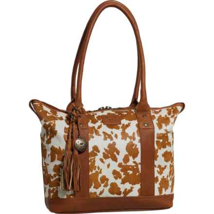 Will Leather Goods Twenty Four Seven Hair-On Tote Bag in White/Tan