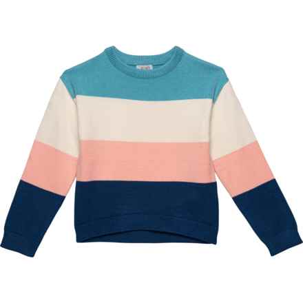 Willow Blossom Big Girls Color-Block Sweater in Blue Stripe