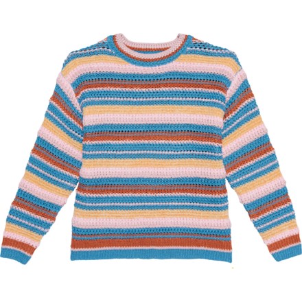 Willow Blossom Big Girls Striped Sweater in Rust Stripe