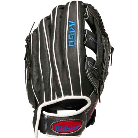 Wilson A450 All Position Baseball Glove - 12”, Right-Hand Throw (For Boys and Girls) in Black/White
