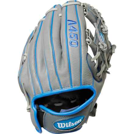 Wilson A450 Infield Baseball Glove - 10.75”, Right-Hand Throw (For Boys and Girls) in Gray/Royal